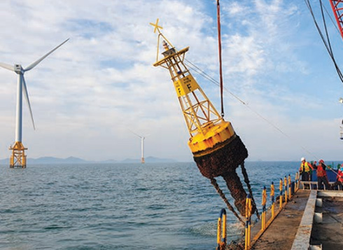 해양풍력발전 단지 표지